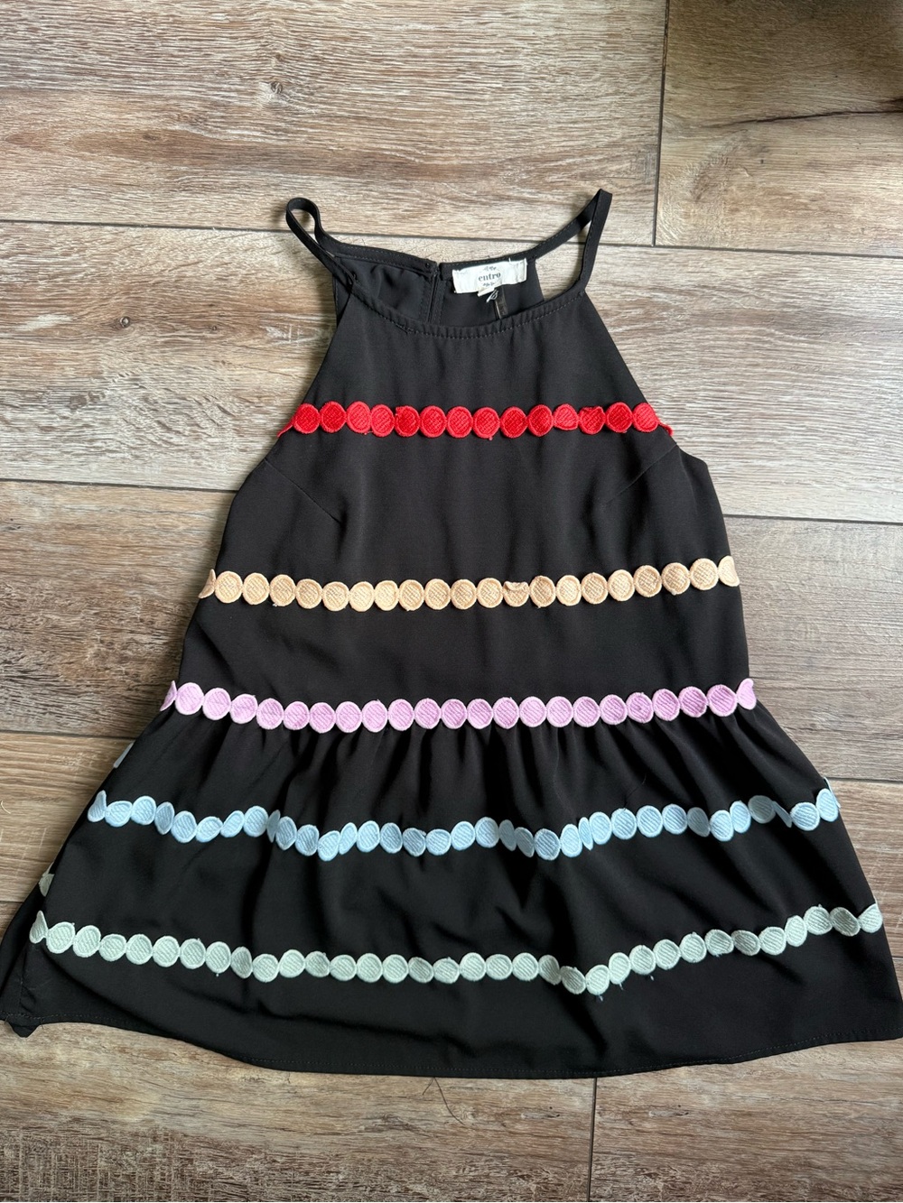 Black Womens Top with Colorful Trim